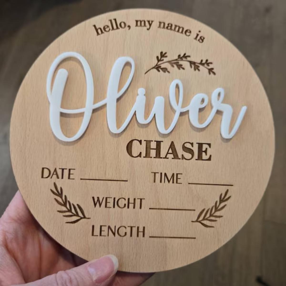 Baby Products Decoration - 1 Placa de Madeira Personalizada para